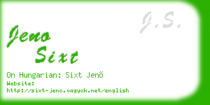 jeno sixt business card